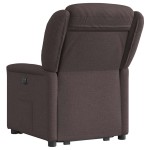 vidaXL Fotoliu rabatabil cu ridicare pe verticală, maro închis, textil