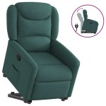 vidaXL Fotoliu rabatabil ridicare pe verticală, verde închis, textil vidaXL Fotoliu rabatabil ridicare pe verticală, verde închis, textil