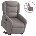 vidaXL Fotoliu rabatabil cu ridicare pe verticală, gri taupe, textil vidaXL Fotoliu rabatabil cu ridicare pe verticală, gri taupe, textil