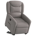 vidaXL Fotoliu rabatabil cu ridicare pe verticală, gri taupe, textil vidaXL Fotoliu rabatabil cu ridicare pe verticală, gri taupe, textil