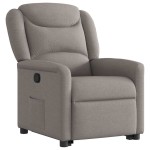 vidaXL Fotoliu rabatabil cu ridicare pe verticală, gri taupe, textil vidaXL Fotoliu rabatabil cu ridicare pe verticală, gri taupe, textil