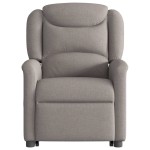 vidaXL Fotoliu rabatabil cu ridicare pe verticală, gri taupe, textil vidaXL Fotoliu rabatabil cu ridicare pe verticală, gri taupe, textil