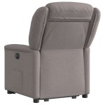 vidaXL Fotoliu rabatabil cu ridicare pe verticală, gri taupe, textil vidaXL Fotoliu rabatabil cu ridicare pe verticală, gri taupe, textil