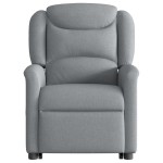 vidaXL Fotoliu de masaj rabatabil cu ridicare, gri deschis, textil vidaXL Fotoliu de masaj rabatabil cu ridicare, gri deschis, textil