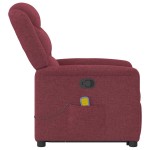 vidaXL Fotoliu rabatabil de masaj cu ridicare, roșu vin, textil