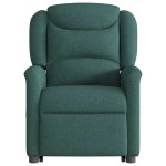 vidaXL Fotoliu rabatabil de masaj, cu ridicare, verde închis, textil