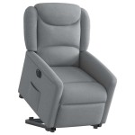 vidaXL Fotoliu electric rabatabil cu ridicare, gri deschis, textil
