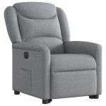 vidaXL Fotoliu electric rabatabil cu ridicare, gri deschis, textil