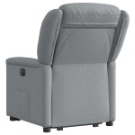 vidaXL Fotoliu electric rabatabil cu ridicare, gri deschis, textil