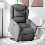 vidaXL Fotoliu electric rabatabil cu ridicare, gri închis, textil