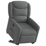 vidaXL Fotoliu electric rabatabil cu ridicare, gri închis, textil