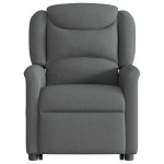 vidaXL Fotoliu electric rabatabil cu ridicare, gri închis, textil