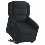 vidaXL Fotoliu electric rabatabil cu ridicare, negru, textil