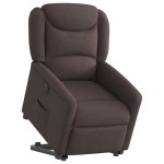 vidaXL Fotoliu electric rabatabil cu ridicare, maro închis, textil