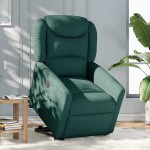 vidaXL Fotoliu electric rabatabil cu ridicare, verde închis, textil