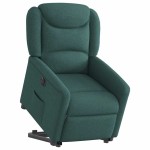 vidaXL Fotoliu electric rabatabil cu ridicare, verde închis, textil