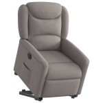 vidaXL Fotoliu electric rabatabil cu ridicare, gri taupe, textil