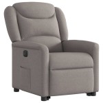 vidaXL Fotoliu electric rabatabil cu ridicare, gri taupe, textil