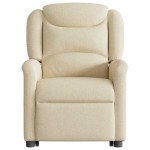 vidaXL Fotoliu electric rabatabil cu ridicare, crem, textil