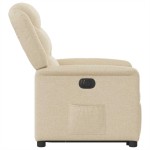 vidaXL Fotoliu electric rabatabil cu ridicare, crem, textil