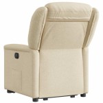 vidaXL Fotoliu electric rabatabil cu ridicare, crem, textil