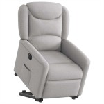 vidaXL Scaun reclinabil electric, țesătură gri nor