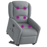 vidaXL Fotoliu electric masaj rabatabil cu ridicare, gri închis textil