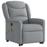 vidaXL Fotoliu electric masaj rabatabil cu ridicare, gri închis textil