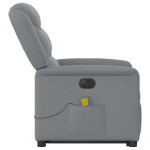 vidaXL Fotoliu electric masaj rabatabil cu ridicare, gri închis textil