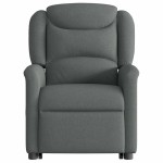 vidaXL Fotoliu electric masaj rabatabil cu ridicare, gri închis textil