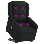 vidaXL Fotoliu electric de masaj rabatabil cu ridicare, negru, textil