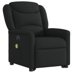 vidaXL Fotoliu electric de masaj rabatabil cu ridicare, negru, textil