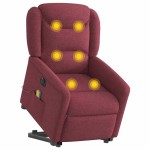 vidaXL Fotoliu de masaj electric rabatabil cu ridicare roșu vin textil vidaXL Fotoliu de masaj electric rabatabil cu ridicare roșu vin textil