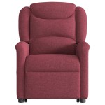 vidaXL Fotoliu de masaj electric rabatabil cu ridicare roșu vin textil vidaXL Fotoliu de masaj electric rabatabil cu ridicare roșu vin textil