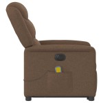 vidaXL Fotoliu electric de masaj rabatabil cu ridicare, maro, textil vidaXL Fotoliu electric de masaj rabatabil cu ridicare, maro, textil