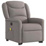 vidaXL Fotoliu electric masaj rabatabil cu ridicare, gri taupe, textil