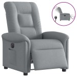 vidaXL Fotoliu rabatabil electric, gri deschis, textil