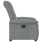 vidaXL Fotoliu rabatabil electric, gri deschis, textil