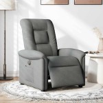 vidaXL Fotoliu rabatabil electric, gri închis, material textil