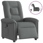 vidaXL Fotoliu rabatabil electric, gri închis, material textil