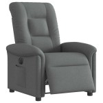vidaXL Fotoliu rabatabil electric, gri închis, material textil