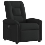 vidaXL Fotoliu rabatabil electric, negru, material textil