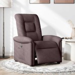 vidaXL Fotoliu rabatabil electric, maro închis, material textil