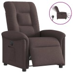 vidaXL Fotoliu rabatabil electric, maro închis, material textil