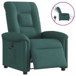 vidaXL Fotoliu rabatabil electric, verde închis, material textil vidaXL Fotoliu rabatabil electric, verde închis, material textil