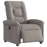 vidaXL Fotoliu rabatabil electric, gri taupe, material textil