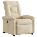 vidaXL Fotoliu rabatabil electric, crem, material textil