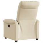 vidaXL Fotoliu rabatabil electric, crem, material textil