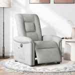 vidaXL Scaun reclinabil electric Cloud Grey Fabric