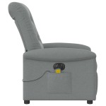 vidaXL Fotoliu electric de masaj rabatabil, gri deschis, microfibră